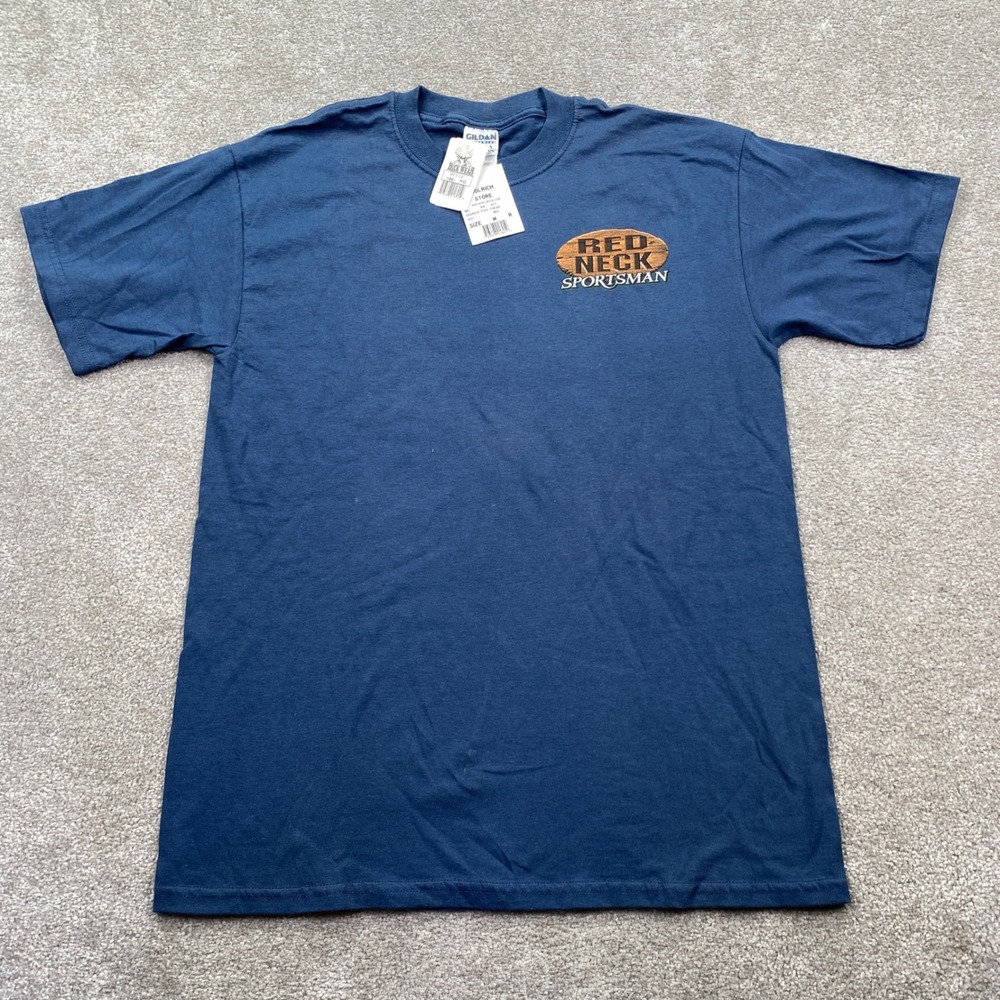 Buck Wear Redneck Fishfinder T-Shirt Mens Medium Blue Graphic Fishing Tee 160-MD